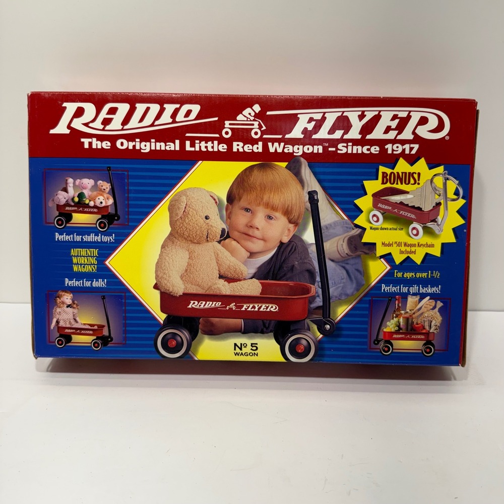Radio Flyer No 5 Little Red Wagon Miniature Model 501 Keychain Included New Box